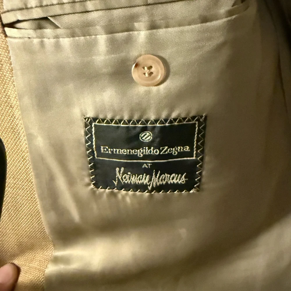 Ermenegildo Zegna Double-Breasted Sport Coat Khaki/Tan/Beige